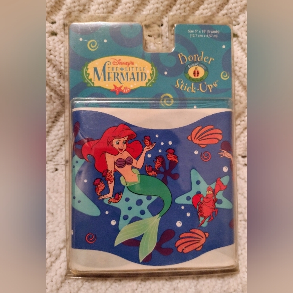 Disney The Little Mermaid 5x15 LARGE Border Stick-Ups Girls Kids Wall Decor Vtg